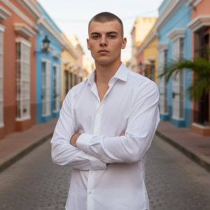 Chemise Blanche Mousquetaire Homme (312FE) – Cérémonie, Poignets pour Boutons de Manchette