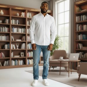 Chemise Blanche Homme Repassage Facile (924L) – Coupe Régular – Made in Italie