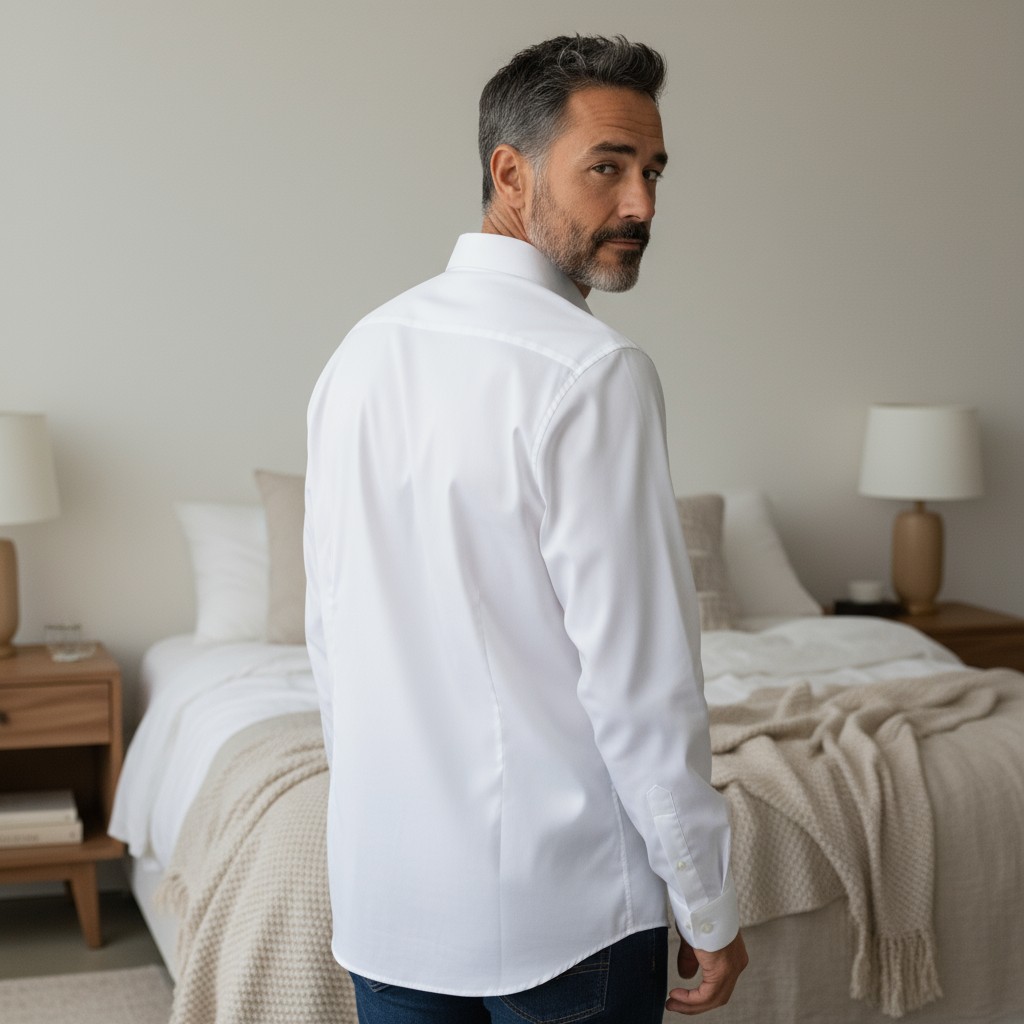 Chemise Blanche Homme Slim (924L) – Repassage Facile – Élégance Italienne – Image 2