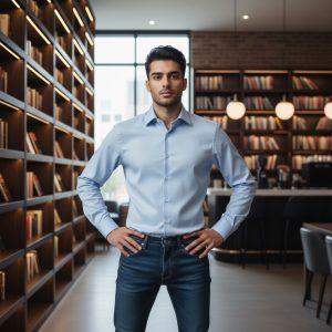 Chemise Bleu Ciel Homme Slim en Twill (DO658L) – Élégance Italienne