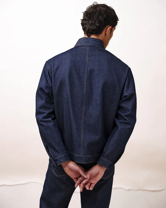 Veste Nico Denim Bleu Brut – Veste en Jeans Coupe Droite, Made in France – Image 3