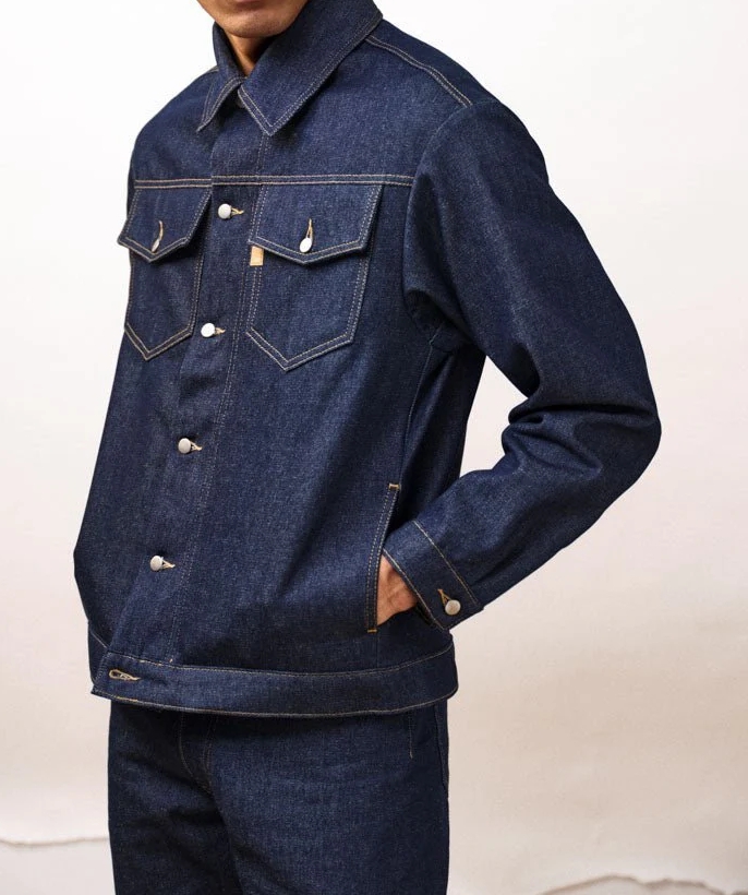 Veste Nico Denim Bleu Brut – Veste en Jeans Coupe Droite, Made in France