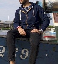 Sweat zippé à capuche ANTON homme – 100% coton