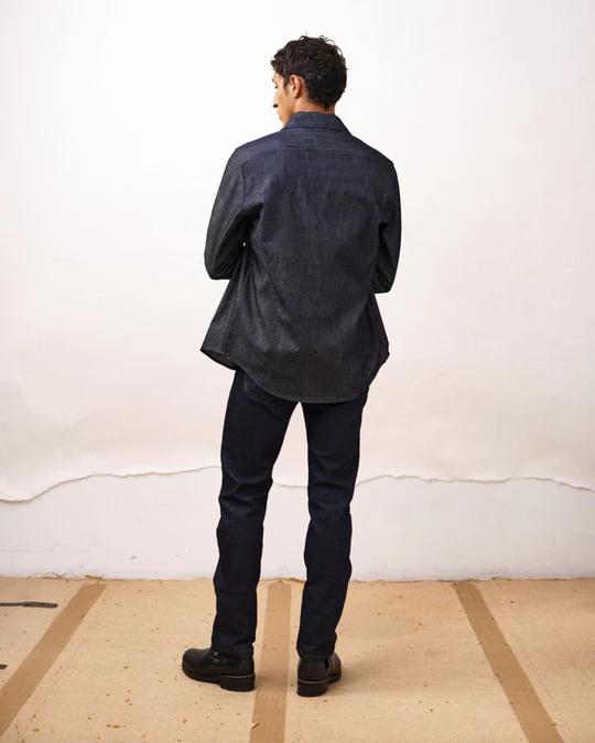 Chemise homme chambray bleu brut – 100% coton bio – Made in France – Image 5