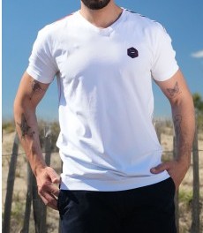 T-shirt LEO homme – Coton stretch, col V, confort et style épuré