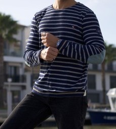 Marinière homme MARCEL Bis – Coton 100% & denim recyclé – Made in Portugal