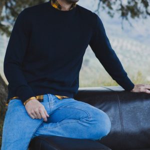 Pull LUKAS Marine – Coton Naturel & Style Épuré – Patadegayo