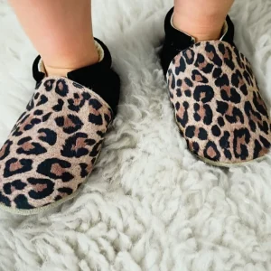 Chaussons en cuir bébé léopard