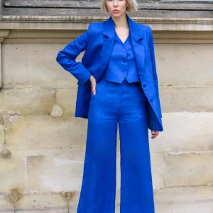 Pantalon Agathe- Bleu Limoges