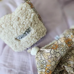 Coffret cadeau bébé doudou, lange et cube d&rsquo;éveil Lilas