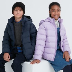 Vestes Uniqlo Warm Rembourré Washable Encapuchonné Parka D&rsquo;eau Repellent Enfant Bleu Marine C0436958