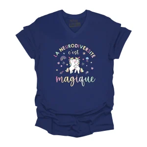 TSHIRT COL en V | La neurodiversité c'est magique