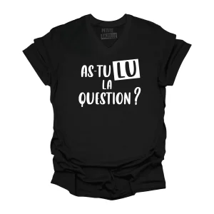 TSHIRT COL en V | As-tu lu la question ?