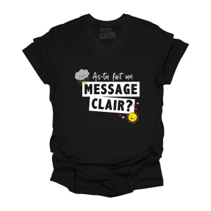 TSHIRT COL en V | As-tu fait un message clair ?