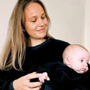 Duo sweats femme et enfant moumoute bleu marine