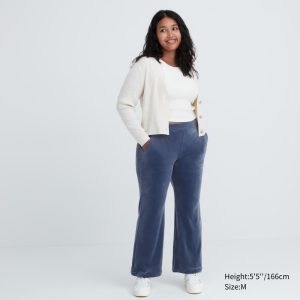 Pantalons Uniqlo Ultra Stretch Smooth Femme Bleu R6325084