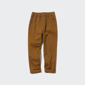 Pantalons Uniqlo Ultra Stretch Larges Leg Enfant Marron N8305269