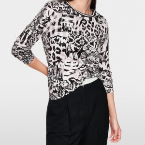 Haut imprimé rose et noir