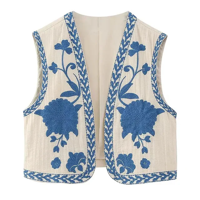 Cardigan Brodé Bleu – Image 2