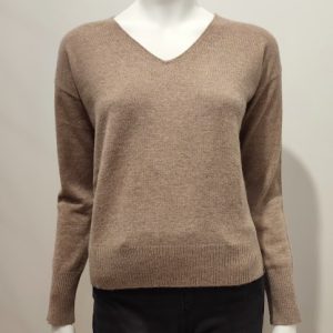 Pull Col V Beige