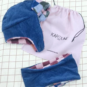 Coffret cadeau chapka et snood pour enfant Bleu