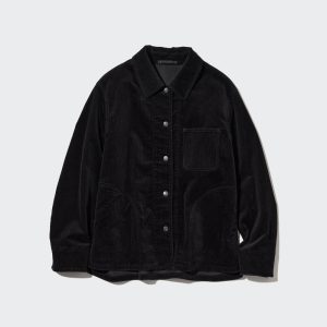 Vestes Uniqlo Corduroy Coverall Femme Noir E2051786