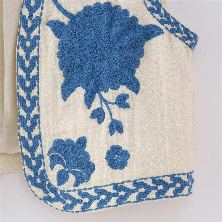 Cardigan Brodé Bleu – Image 3