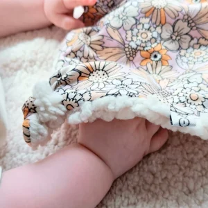 Doudou plat bébé en coton flowers