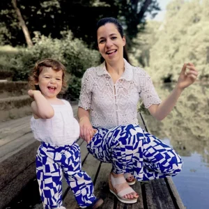 Duo pantalon Femme et enfant Paros bleu