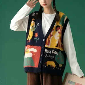 Gilet Bleu Foncé Femme