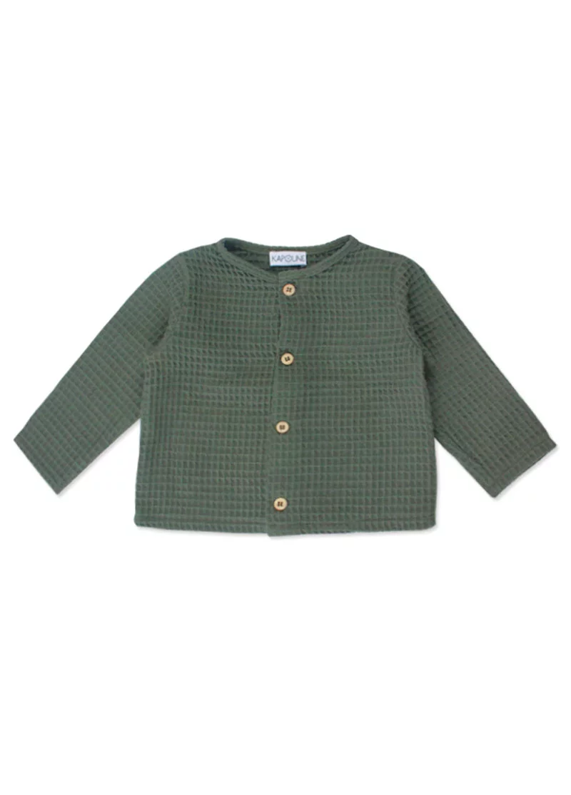 Cardigan bébé et enfant kaki seconde main – 6 mois