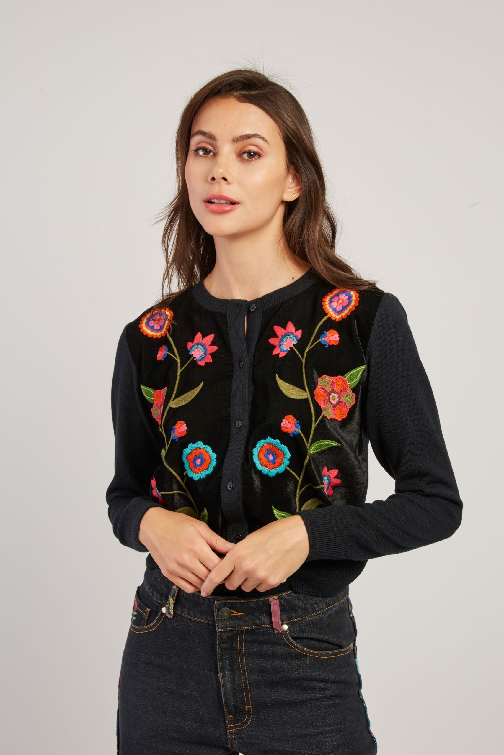 Gilet Brodé fleurs