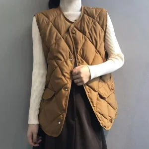 Gilet Matelassé Café Sans Manches