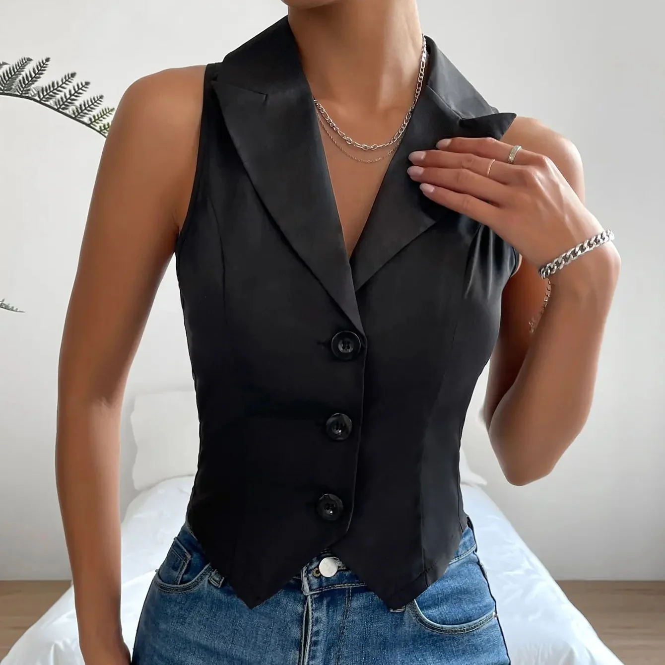 Blazer Coupe Ajustée Noir – Image 2