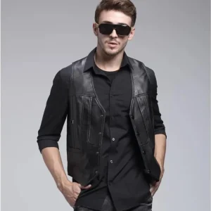 Gilet Sans Manches Cuir de Mouton