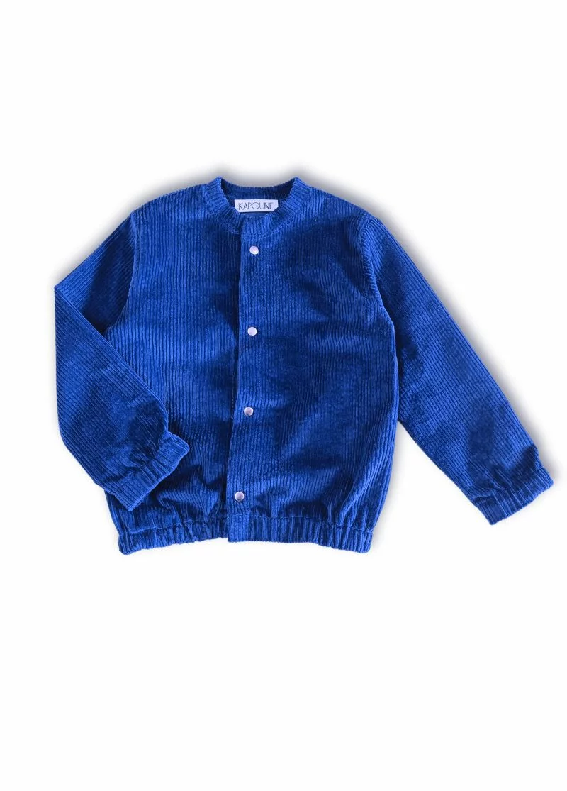 Gilet bébé et enfant velours Bleu – 4 ans
