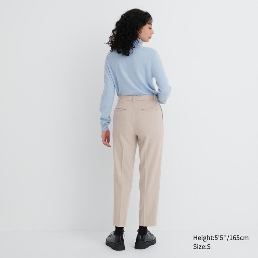Pantalons Uniqlo Smart Brushed Herringbone Ankle Length Femme Grise Foncé P2984705 – Image 2