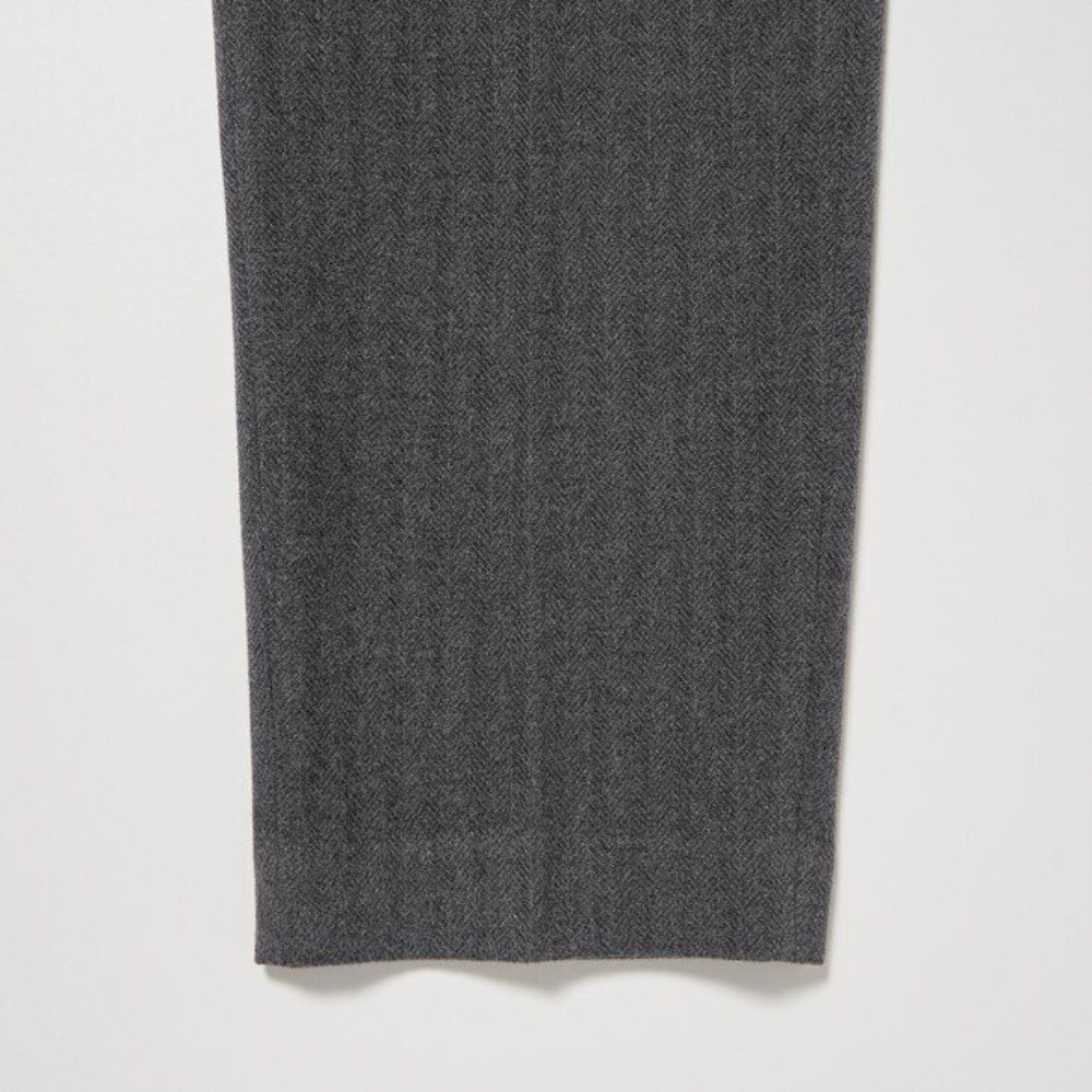Pantalons Uniqlo Smart Brushed Herringbone Ankle Length Femme Grise Foncé P2984705 – Image 6