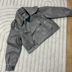 Veste Dounia cuir (grise)
