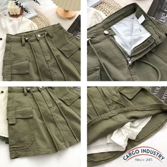 Jupe Cargo Femme Courte Marron – Image 7