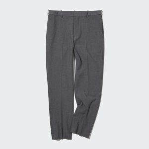 Pantalons Uniqlo Smart Laine Like Ankle Length Long Homme Grise R1852974