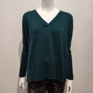 Pull laine/cachemire vert