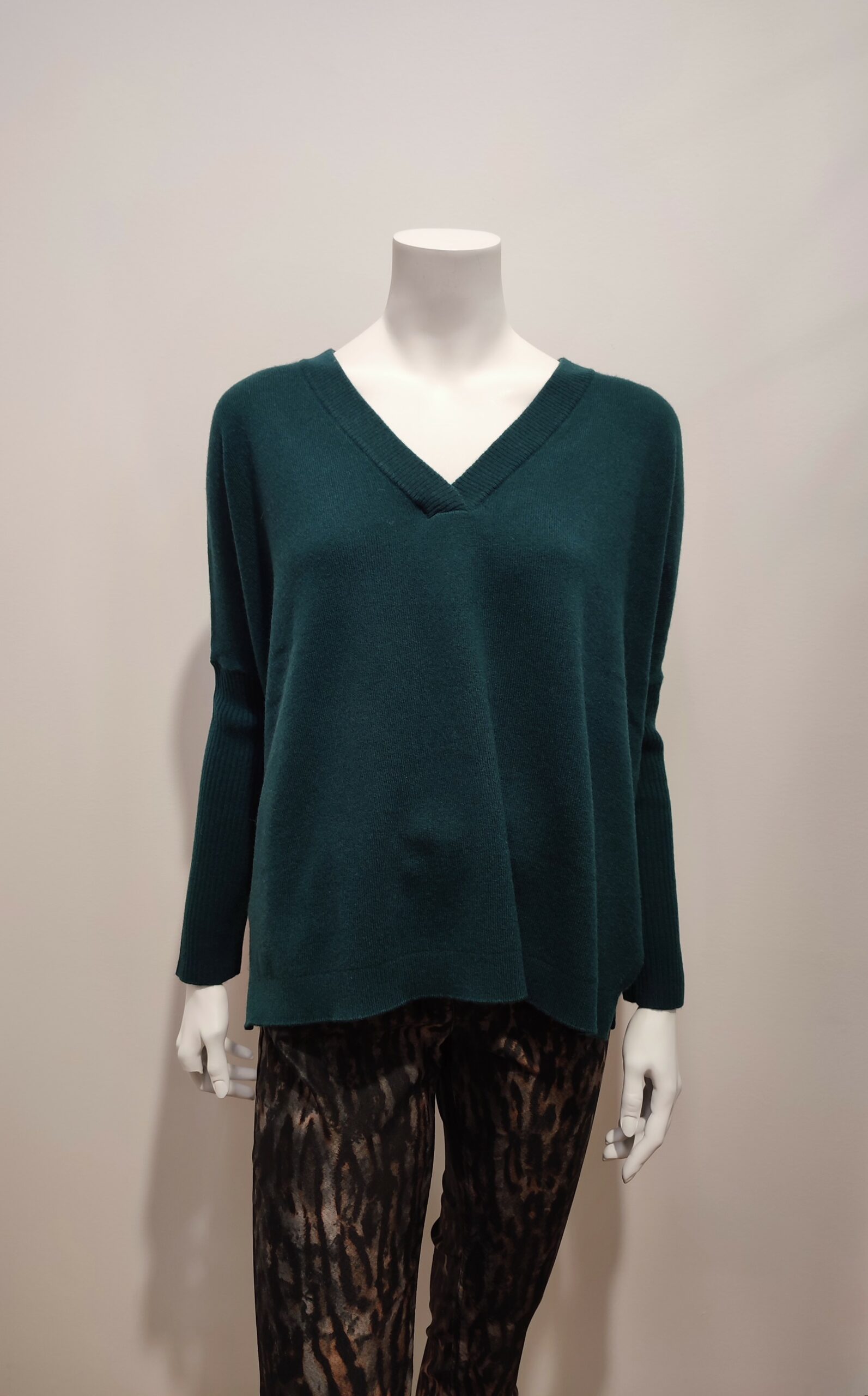 Pull laine/cachemire vert