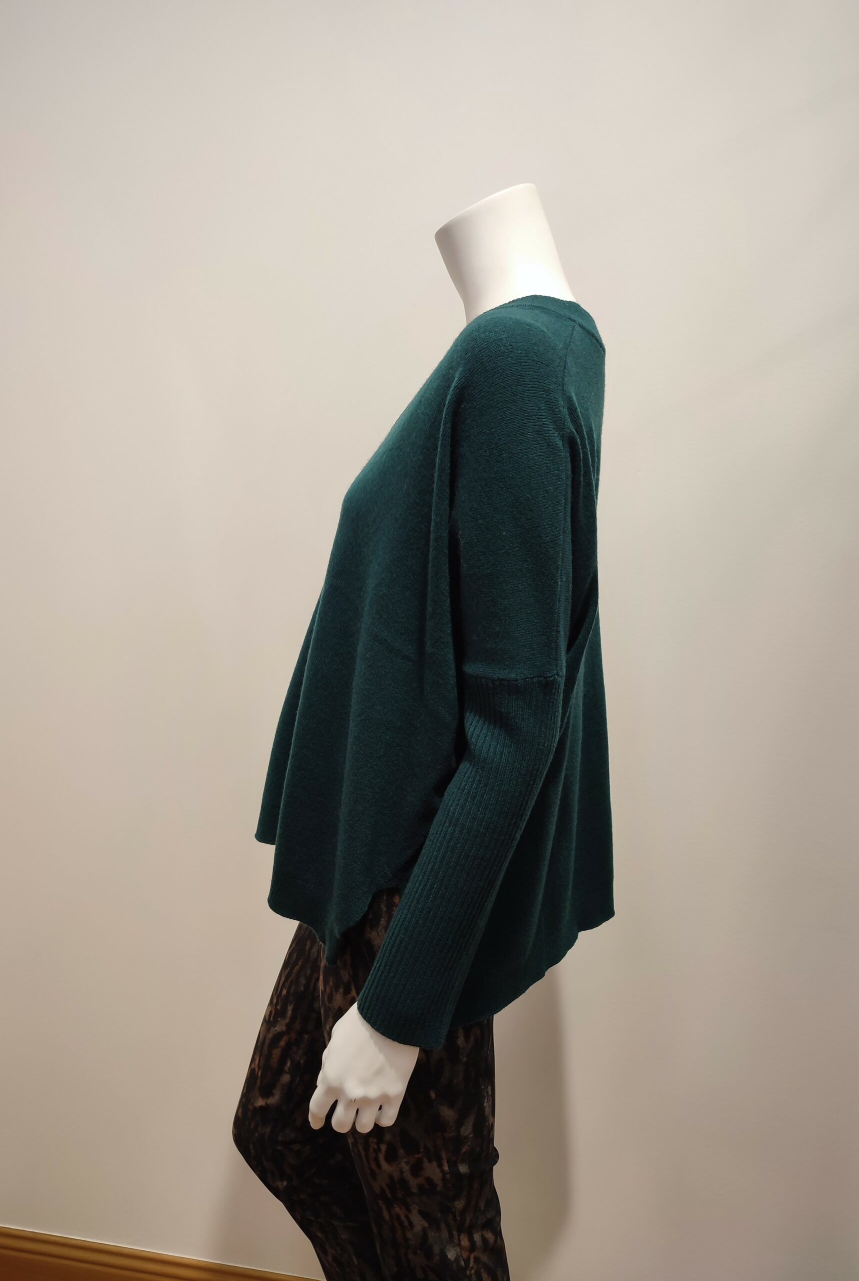 Pull laine/cachemire vert – Image 2