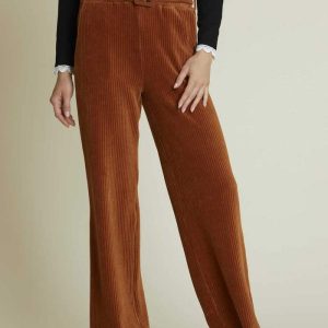 Pantalon Large en velours camel