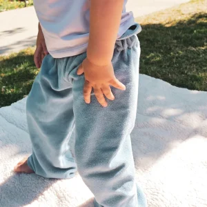 Pantalon bébé et enfant éponge bleu polaire