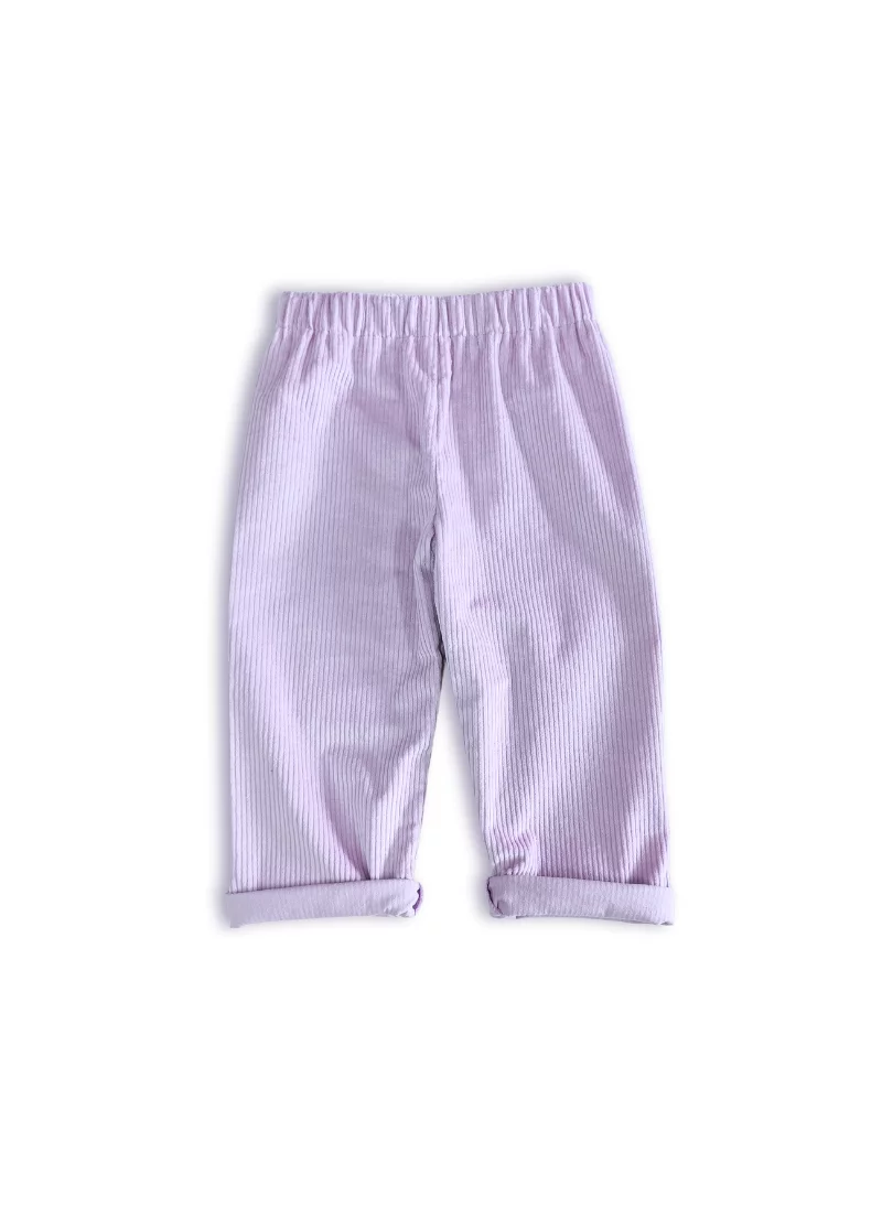 Pantalon bébé et enfant velours Lilas – Image 4