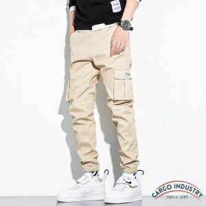 Pantalon Cargo Homme Slim Beige