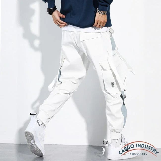 Pantalon Cargo Homme Slim Blanc – Image 4