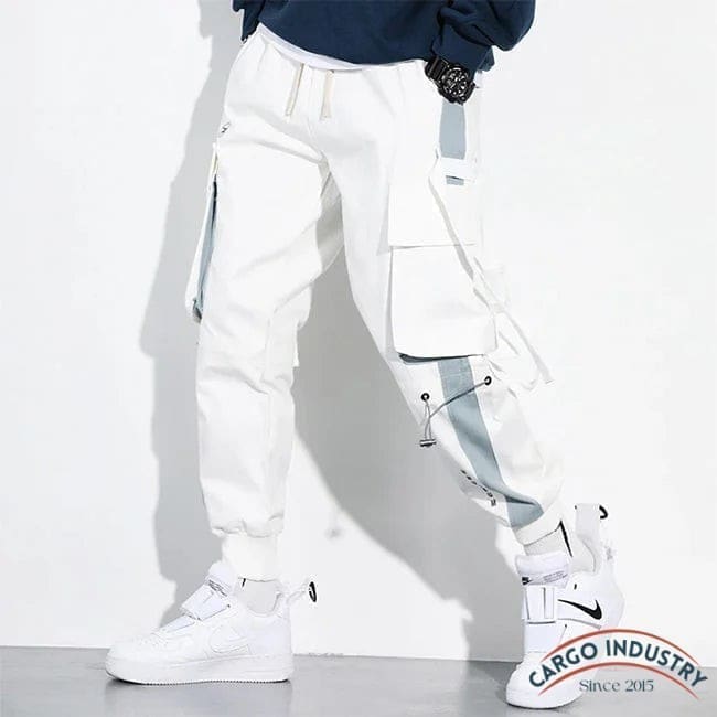 Pantalon Cargo Homme Slim Blanc – Image 3